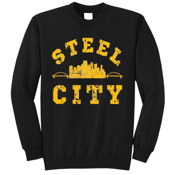 Pittsburgh Steel City Skyline Bridges 412 Home Vintage Sweatshirt