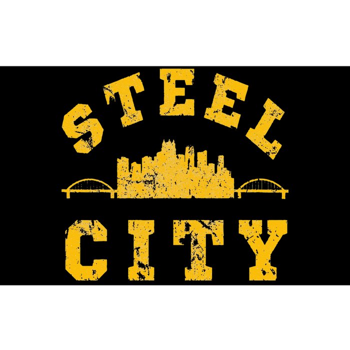 Pittsburgh Steel City Skyline Bridges 412 Home Vintage Bumper Sticker