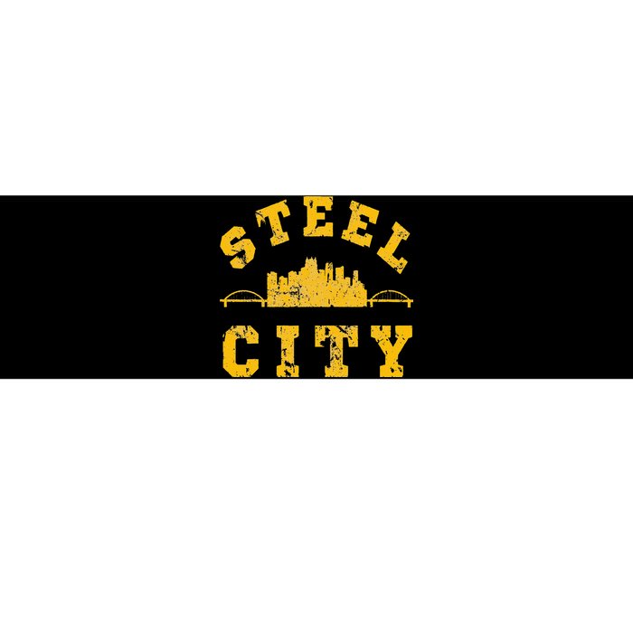 Pittsburgh Steel City Skyline Bridges 412 Home Vintage Bumper Sticker