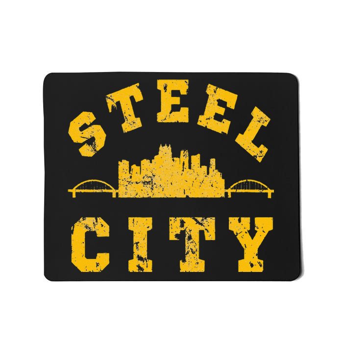 Pittsburgh Steel City Skyline Bridges 412 Home Vintage Mousepad