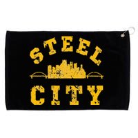 Pittsburgh Steel City Skyline Bridges 412 Home Vintage Grommeted Golf Towel