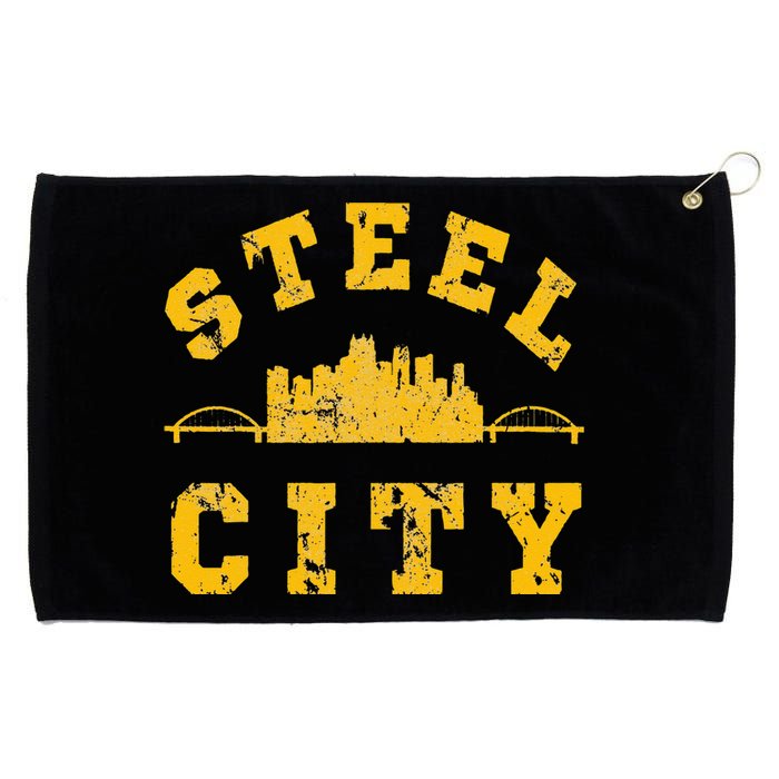 Pittsburgh Steel City Skyline Bridges 412 Home Vintage Grommeted Golf Towel