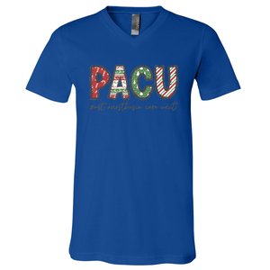 Pacu Squad Crew Nurse Christmas Post Anesthesia Care Unit Gift V-Neck T-Shirt