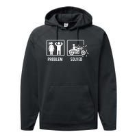 Problem Solved Couple Motorcycle Biker Rider Motorbike Performance Fleece Hoodie