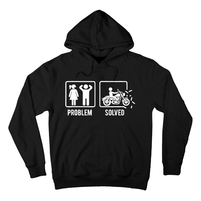 Problem Solved Couple Motorcycle Biker Rider Motorbike Hoodie