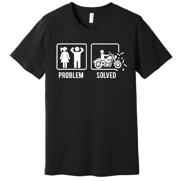 Problem Solved Couple Motorcycle Biker Rider Motorbike Premium T-Shirt