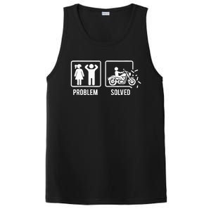 Problem Solved Couple Motorcycle Biker Rider Motorbike PosiCharge Competitor Tank