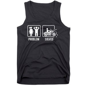 Problem Solved Couple Motorcycle Biker Rider Motorbike Tank Top