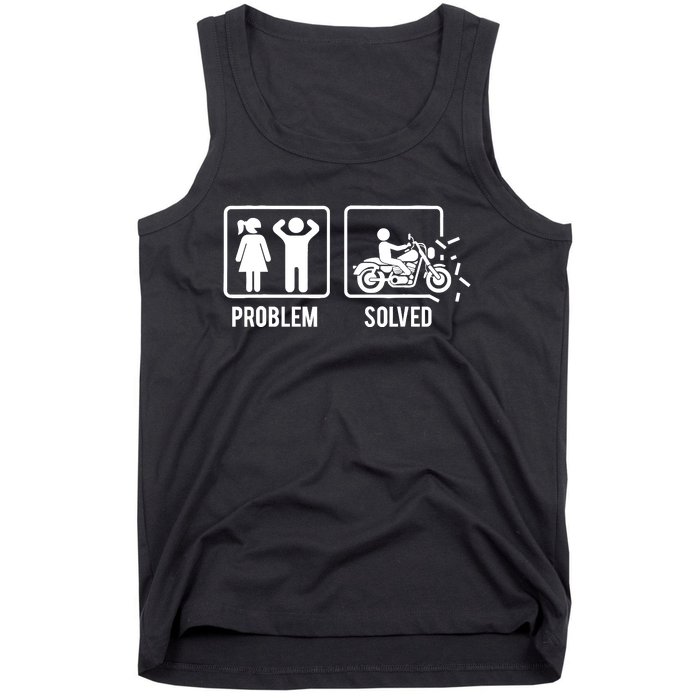 Problem Solved Couple Motorcycle Biker Rider Motorbike Tank Top