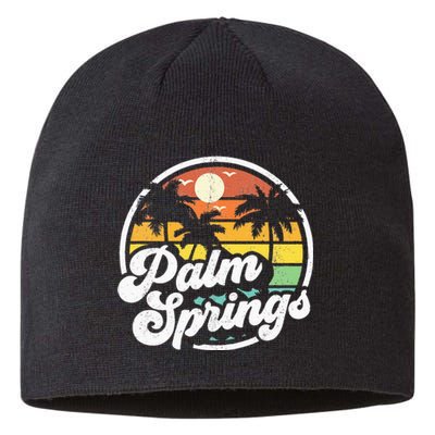 Palm Springs California Beach Retro Vintage Vacation Gift Sustainable Beanie