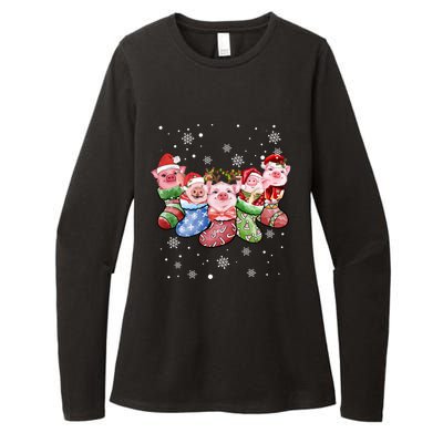 Pig Socks Christmas Ugly Pig Merry Christmas Meaningful Gift Womens CVC Long Sleeve Shirt