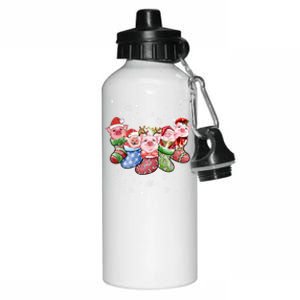 Pig Socks Christmas Ugly Pig Merry Christmas Meaningful Gift Aluminum Water Bottle