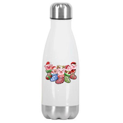 Pig Socks Christmas Ugly Pig Merry Christmas Meaningful Gift Stainless Steel Insulated Water Bottle