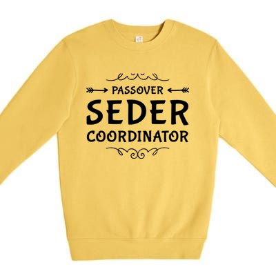 Passover Seder Coordinator Matzah Four Cups Afiko Dayenu Gift Premium Crewneck Sweatshirt