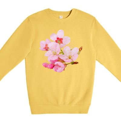 Pink Springtime Cherry Blossoms Sakura Premium Crewneck Sweatshirt