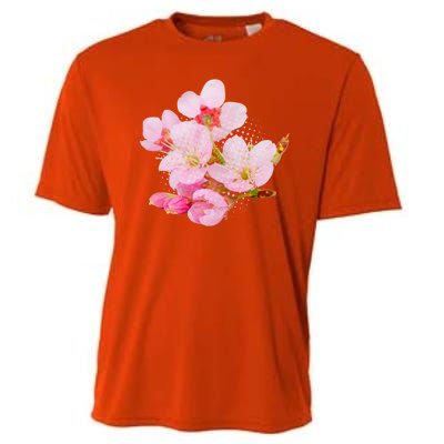 Pink Springtime Cherry Blossoms Sakura Cooling Performance Crew T-Shirt