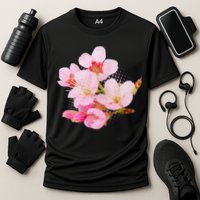 Pink Springtime Cherry Blossoms Sakura Cooling Performance Crew T-Shirt