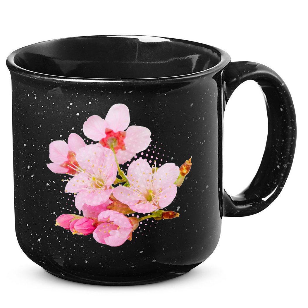 Pink Springtime Cherry Blossoms Sakura 15oz Campfire Ceramic Mug