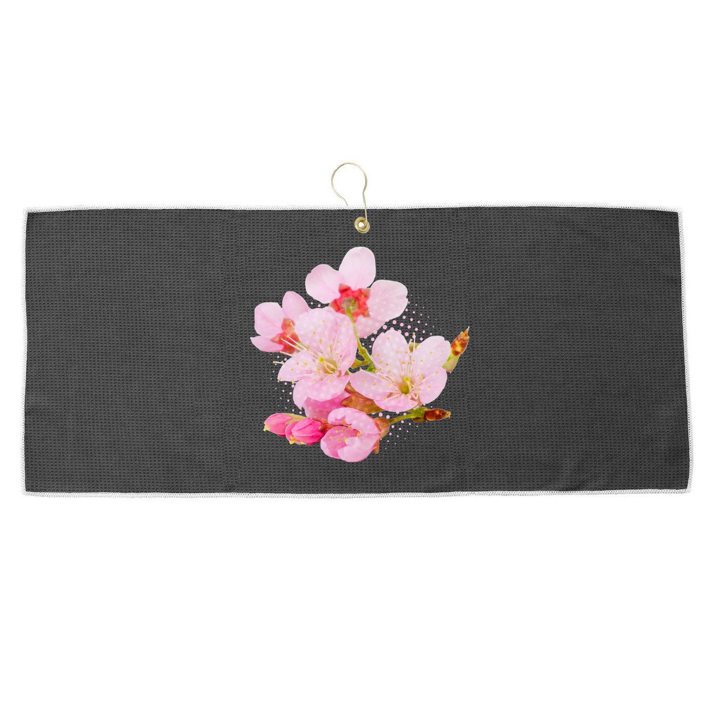 Pink Springtime Cherry Blossoms Sakura Large Microfiber Waffle Golf Towel