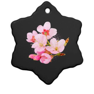 Pink Springtime Cherry Blossoms Sakura Ceramic Star Ornament