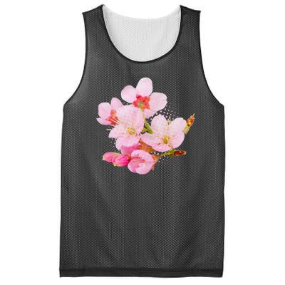 Pink Springtime Cherry Blossoms Sakura Mesh Reversible Basketball Jersey Tank