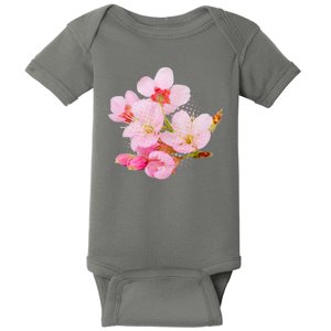 Pink Springtime Cherry Blossoms Sakura Baby Bodysuit