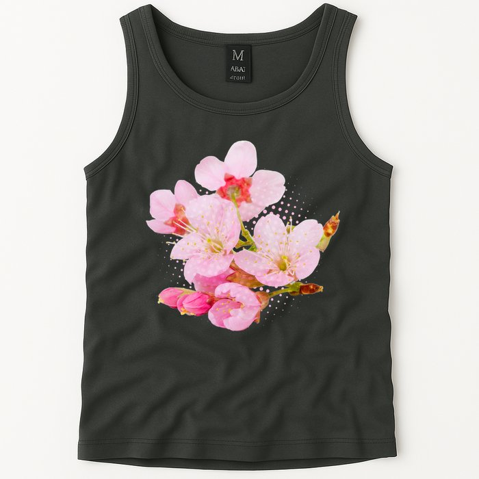 Pink Springtime Cherry Blossoms Sakura Tank Top