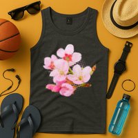 Pink Springtime Cherry Blossoms Sakura Tank Top
