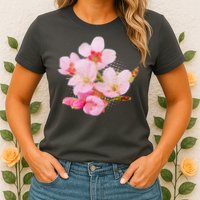 Pink Springtime Cherry Blossoms Sakura Womens T-Shirt