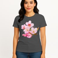 Pink Springtime Cherry Blossoms Sakura Womens T-Shirt