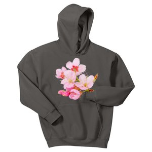 Pink Springtime Cherry Blossoms Sakura Kids Hoodie