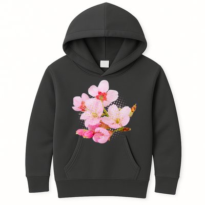 Pink Springtime Cherry Blossoms Sakura Kids Hoodie