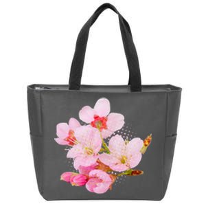 Pink Springtime Cherry Blossoms Sakura Zip Tote Bag