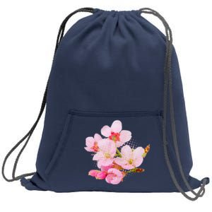 Pink Springtime Cherry Blossoms Sakura Sweatshirt Cinch Pack Bag