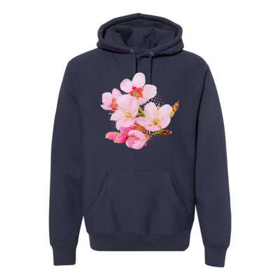 Pink Springtime Cherry Blossoms Sakura Premium Hoodie