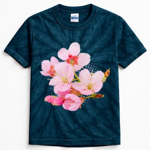 Pink Springtime Cherry Blossoms Sakura Kids Tie-Dye T-Shirt