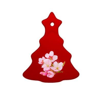 Pink Springtime Cherry Blossoms Sakura Ceramic Tree Ornament