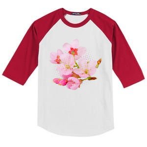 Pink Springtime Cherry Blossoms Sakura Kids Colorblock Raglan Jersey