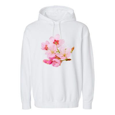 Pink Springtime Cherry Blossoms Sakura Garment-Dyed Fleece Hoodie