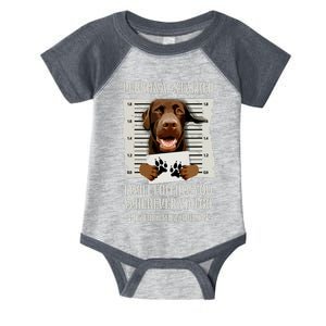 Personal Stalker Chocolate Labrador Lab Infant Baby Jersey Bodysuit