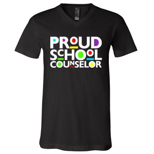 Proud School Counselor Africa Pride Black History Month V-Neck T-Shirt