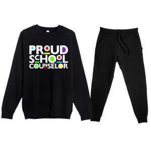 Proud School Counselor Africa Pride Black History Month Premium Crewneck Sweatsuit Set