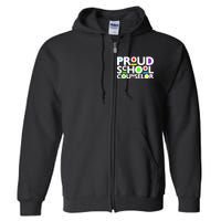 Proud School Counselor Africa Pride Black History Month Full Zip Hoodie