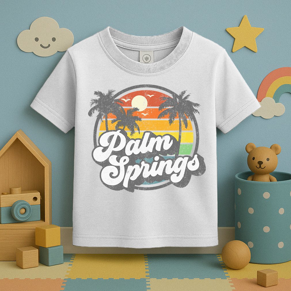 Palm Springs California Beach Retro Vintage Vacation Gift Toddler T-Shirt