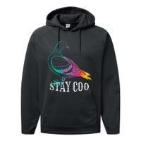 Pigeon Stay Coo Funny Love Pigeons Birds Lover Performance Fleece Hoodie