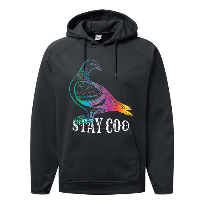 Pigeon Stay Coo Funny Love Pigeons Birds Lover Performance Fleece Hoodie