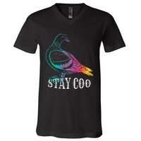 Pigeon Stay Coo Funny Love Pigeons Birds Lover V-Neck T-Shirt