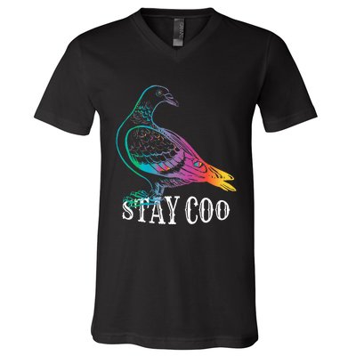 Pigeon Stay Coo Funny Love Pigeons Birds Lover V-Neck T-Shirt