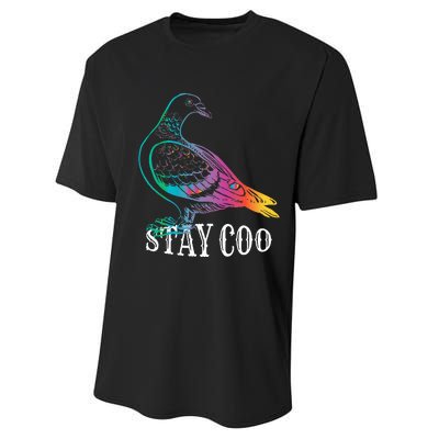 Pigeon Stay Coo Funny Love Pigeons Birds Lover Performance Sprint T-Shirt