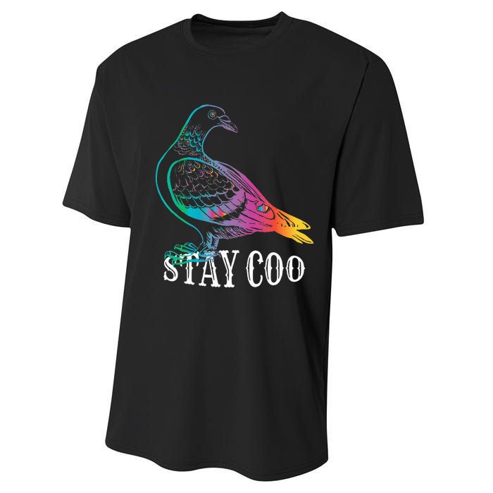 Pigeon Stay Coo Funny Love Pigeons Birds Lover Performance Sprint T-Shirt